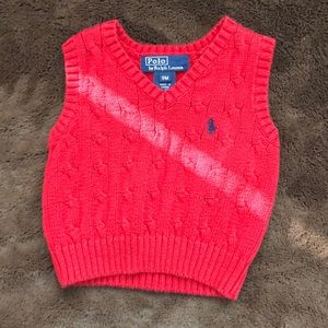 Boys 9 month Polo red sweater vest